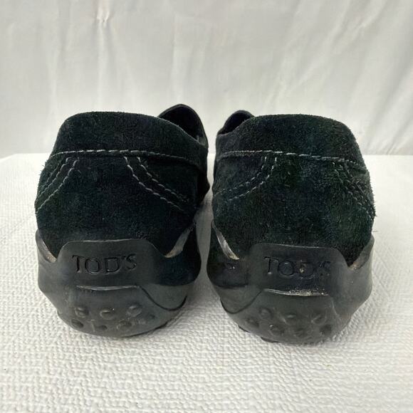 Tods Loafers Mens Size 9 US Black Suede Driving Moc Slip On Shoes Made in Italy - Picture 4 of 9